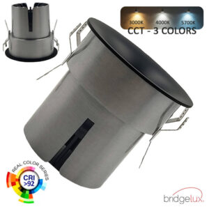 Spot Οροφής Led Χωνευτό bridgelux chip selectable 12W CCT Curved Front Black