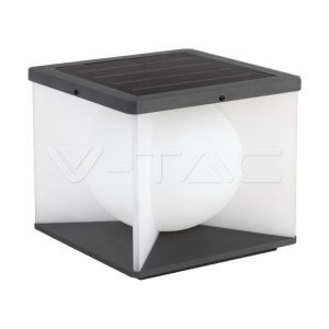 V-tac 3W LED Ηλιακό φωτιστικό κήπου (205A-205A-183mm) 3000K μαύρο, λευκό σώμα
