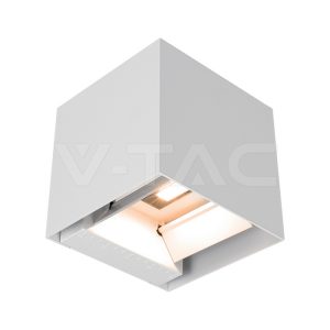 V-tac 3W LED Ηλιακό φωτιστικό τοίχου 3 σε 1 Λευκό Σώμα IP65 Τύπος φόρτισης C