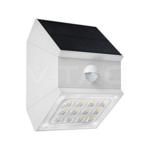 V-tac 2.5W LED ηλιακού φωτιστικού τοίχου Αισθητήρας 1200mAh 3.7V CCT:3σε1 Λευκό Σώμα