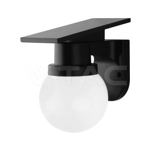V-tac 0.9W LED Μπαταρία ηλιακού τοίχου 3σε1 Μαύρο IP54 Τηλεχειριστήριο