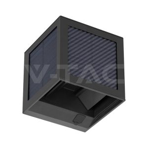 V-tac 3W LED Ηλιακό φωτιστικό τοίχου 3 σε 1 Μαύρος IP65