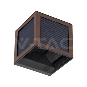 V-tac 3W LED Ηλιακό φωτιστικό τοίχου 3 σε 1 Καφέ IP65