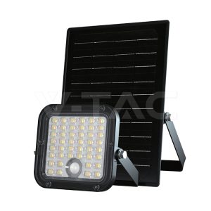 V-tac 30W LED Ηλιακός προβολέας Μαύρο με Χειριστήριο & Αισθητήρα Κίνησης CCT