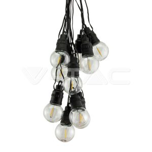 VTAC Φως LED Χορδών Ηλιακό με 10 τεμ. λαμπτήρες 0,5W 3000K, 12 μ, με τηλεχειριστήριο